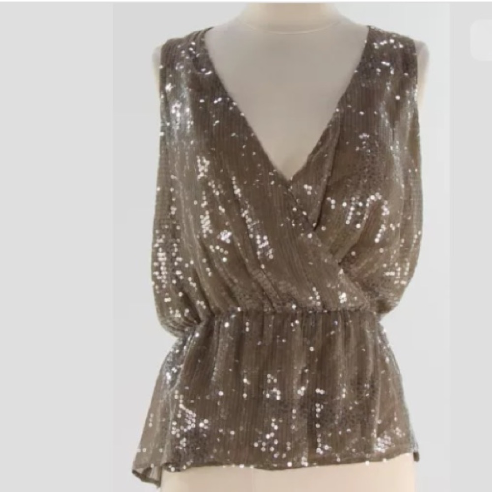 COPY - PARKER 100% Silk Sequin Blouse - Small